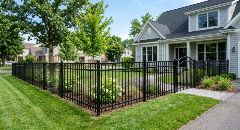 Black Metal Fence Installation in Pearland, TX